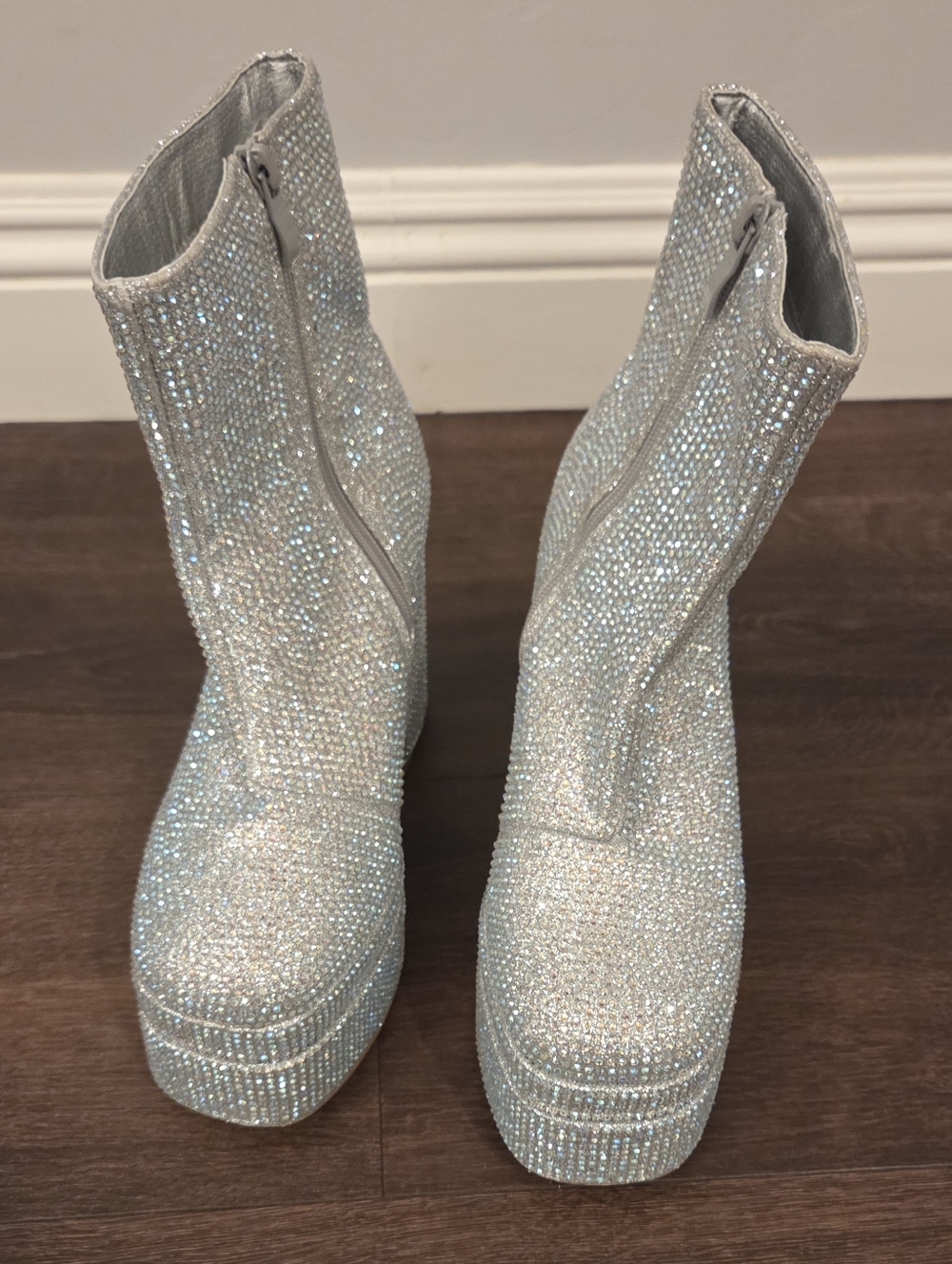 Forever Link Silver Rhinestone Platform Boot - Picture 5 of 5